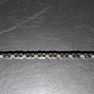 Titanium Silver & Black Link Diamond Chip Bracelet